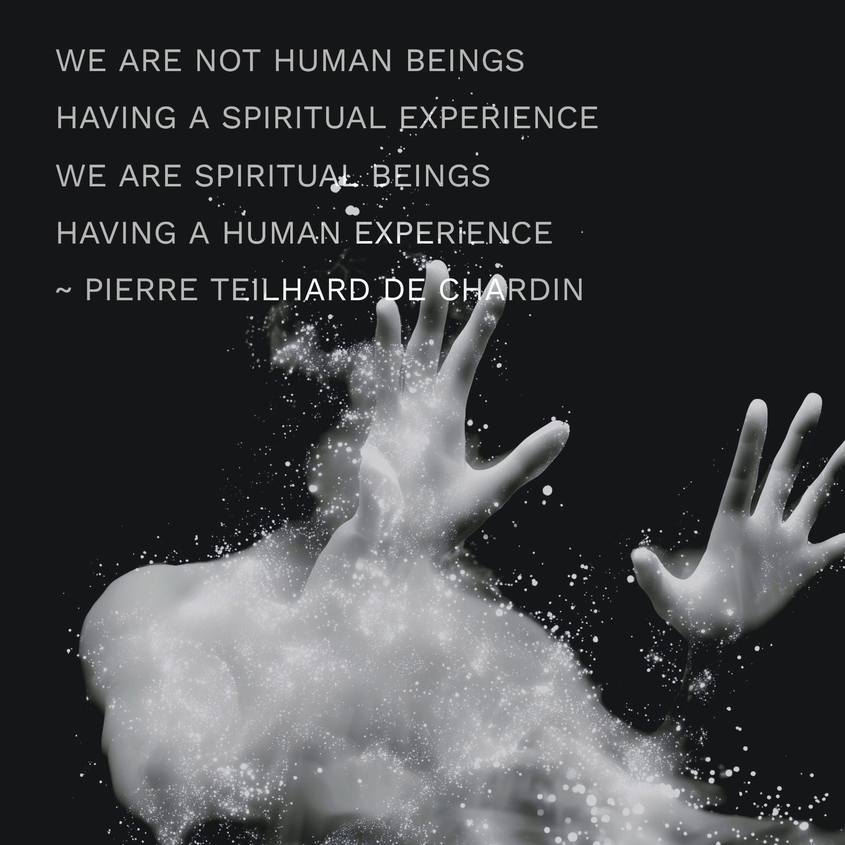 Abstract image of hands reaching upward with sparkles, symbolizing spiritual awakening and higher co.
