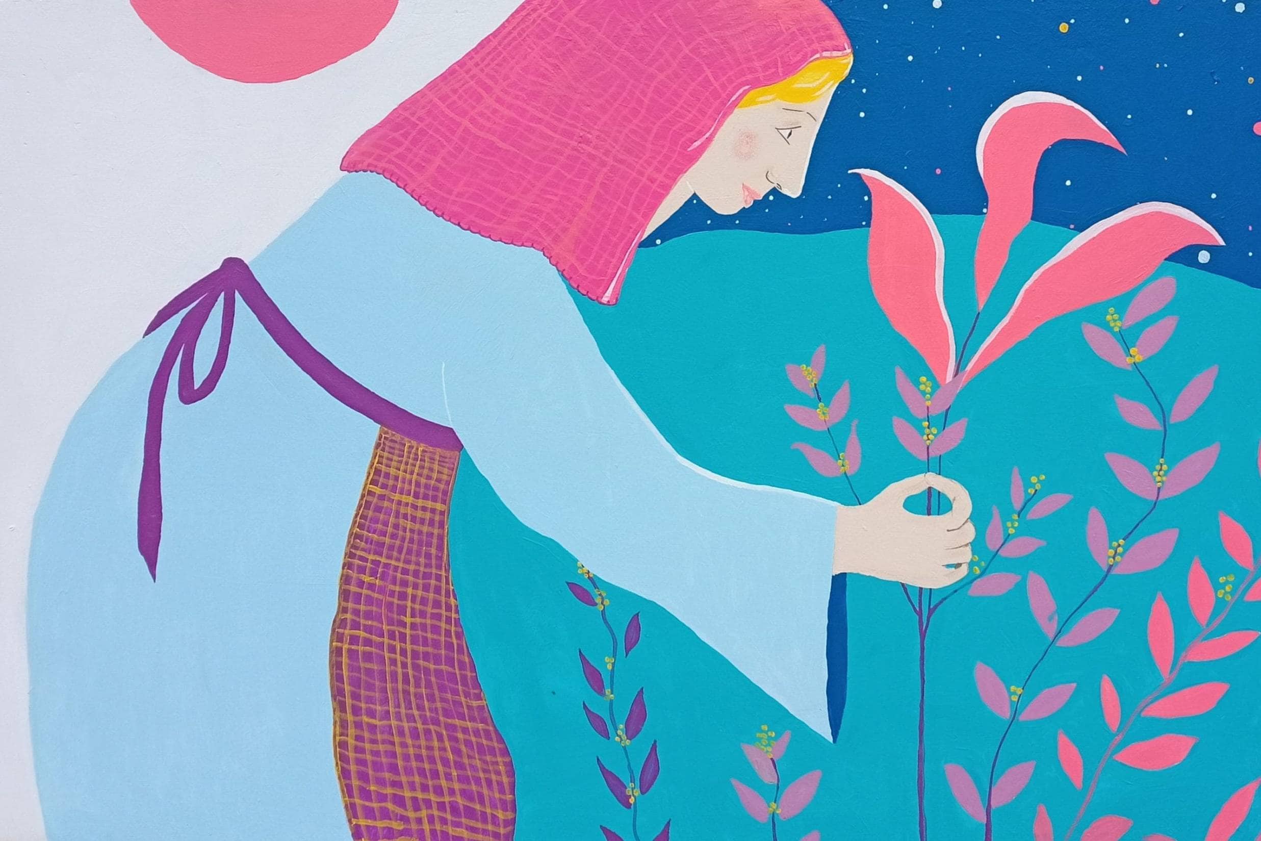 Woman nurturing a plant symbolizing inner healing and self-empowerment.
