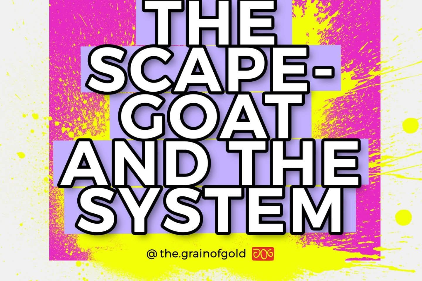 GRAINOFGOLD logo with vibrant pink and yellow splash background.