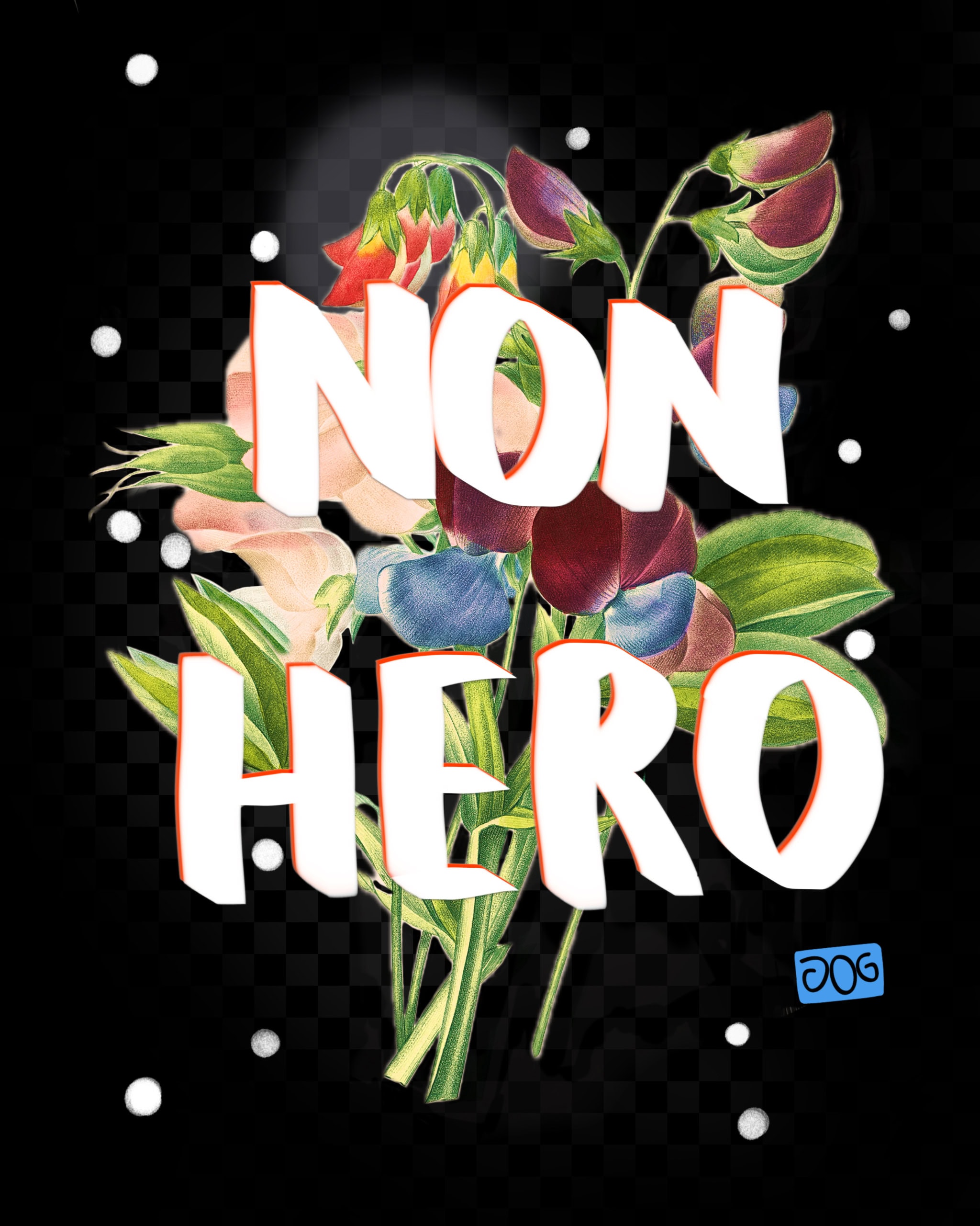 Artistic floral design with bold 