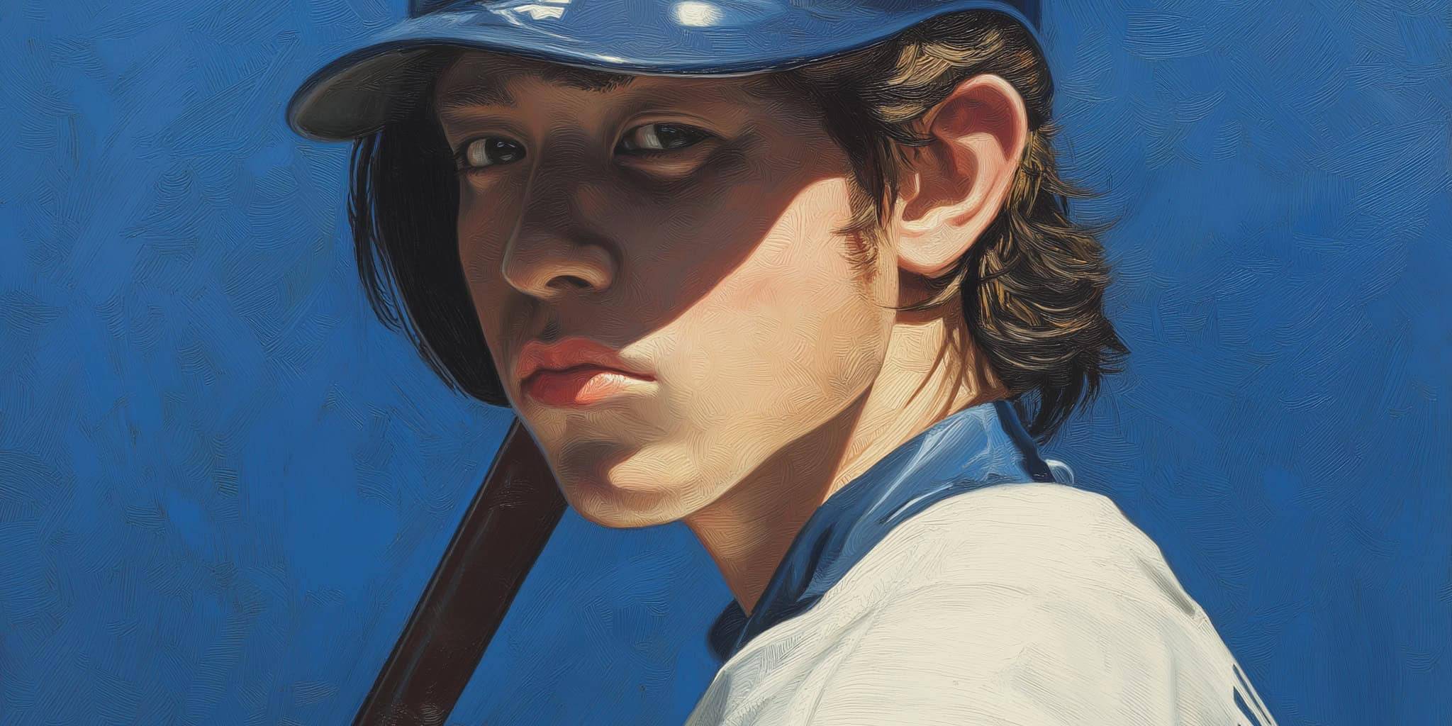 Baseball player in Los Angeles Dodgers uniform holding bat.