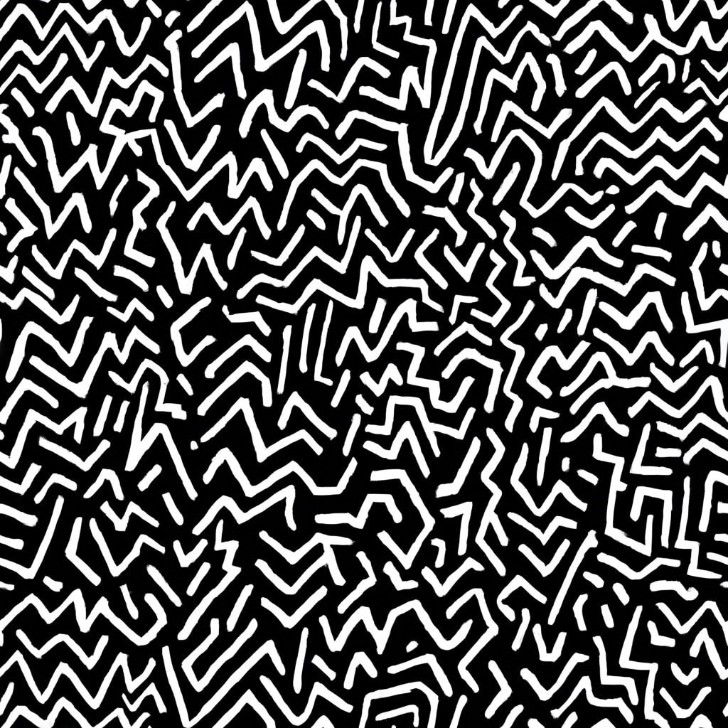 Black and white abstract pattern with zigzag lines for GRAINOFGOLD.