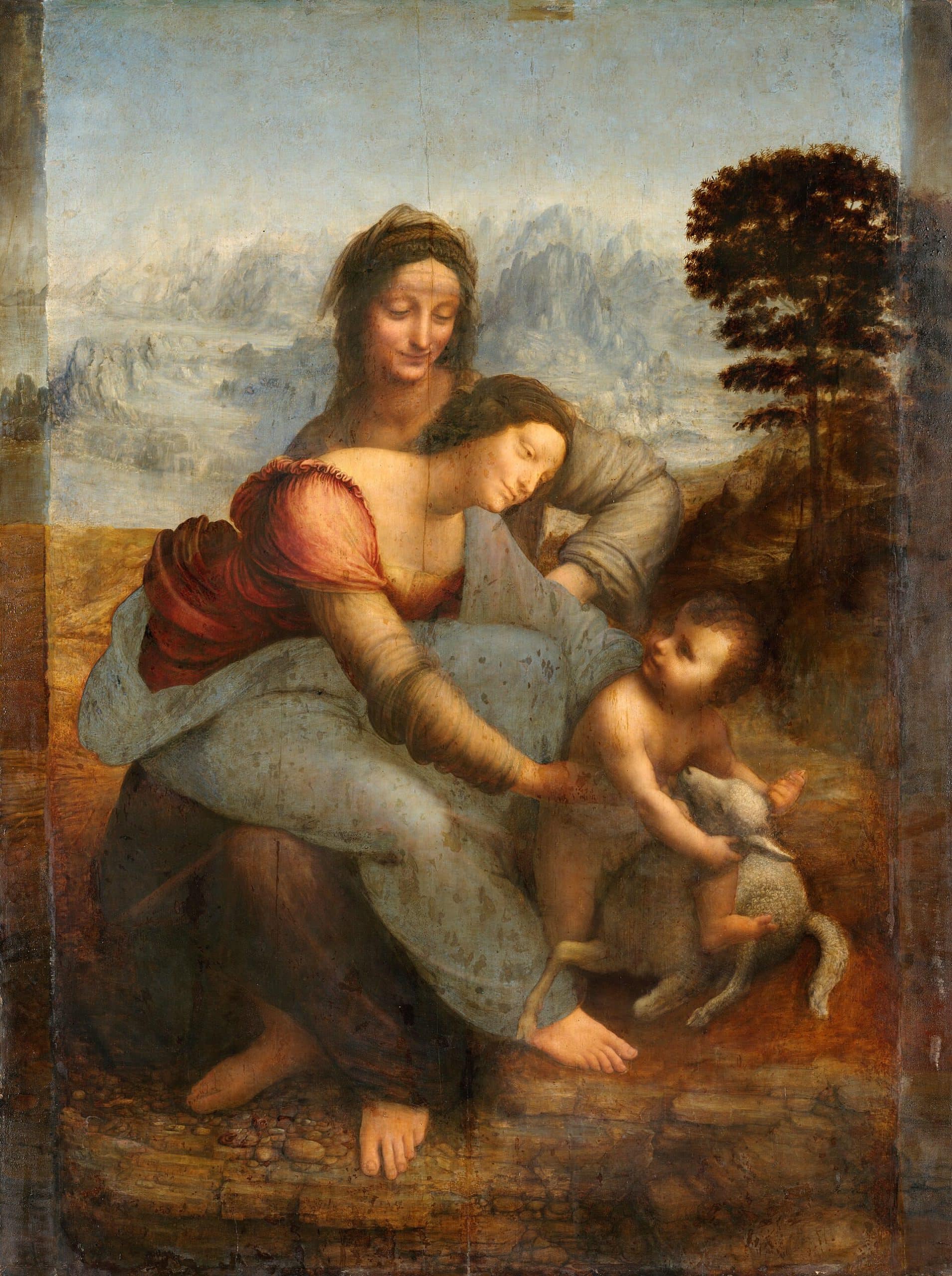 The Holy Family with the Infant Saint John the Baptist, by Leonardo da Vinci.